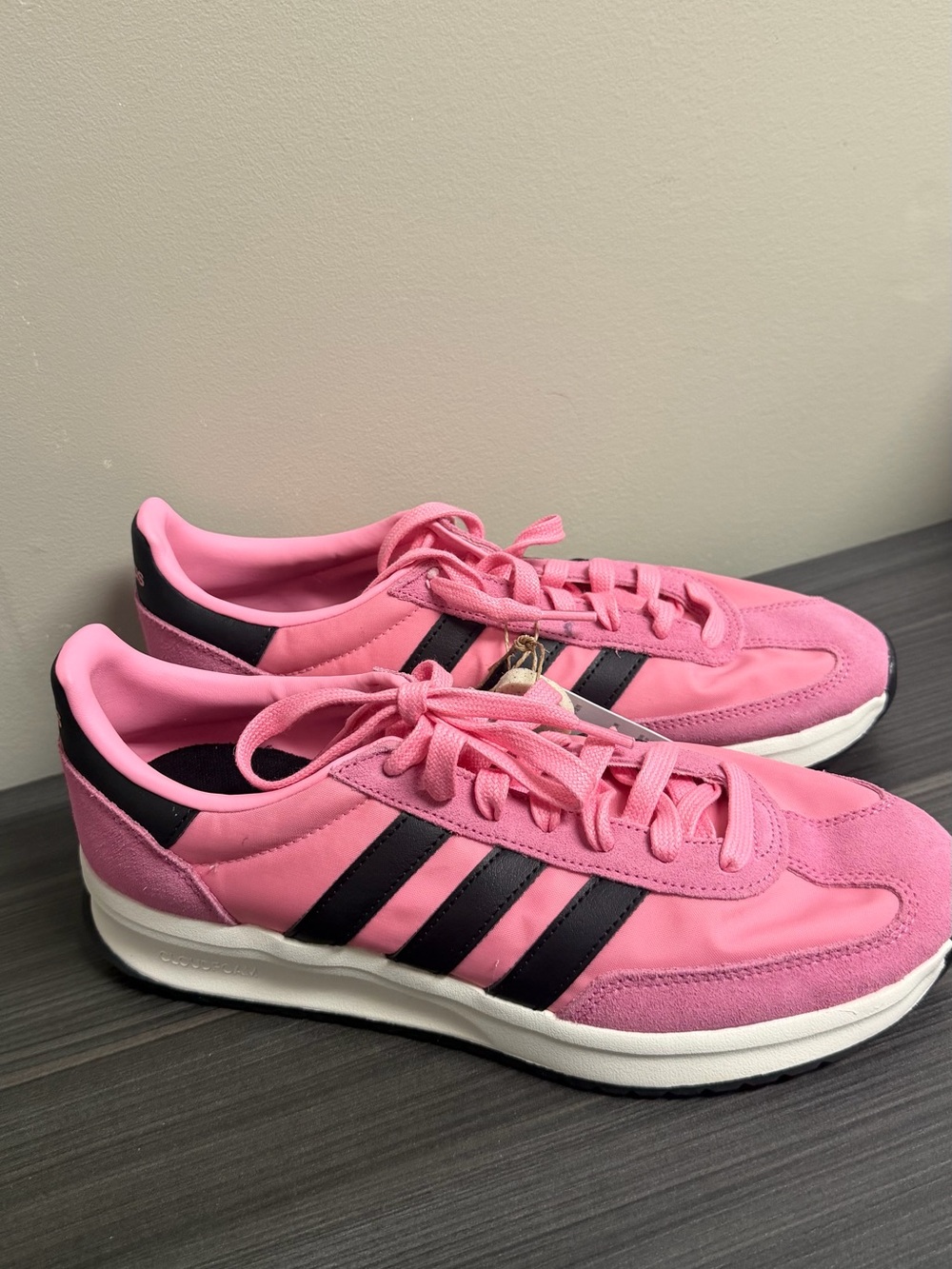 adidas Pink Women's Runner Sneakers with Black Stripes